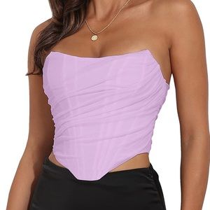 Mesh Strapless Corset Top